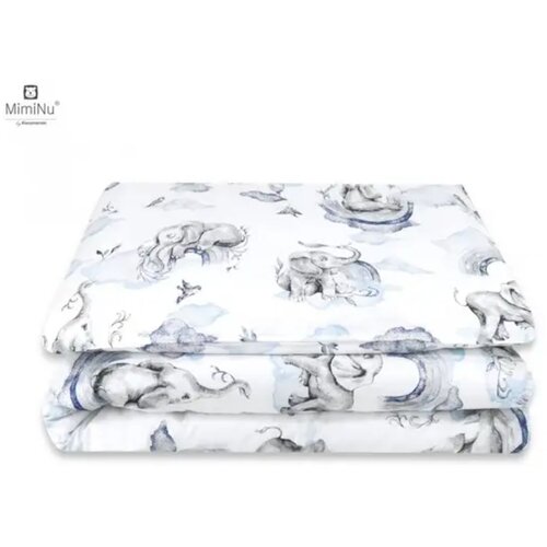 MimiNu Standard navlaka za posteljinu 2 dijela 120x90 cm, Slonići plava Slike