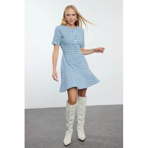 TRENDYOLMILLA Ženska haljina Twoaw25El00280, Plava Slike
