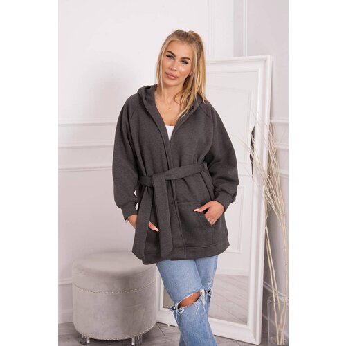 Kesi Insulated raincoat with graphite waist tie Slike