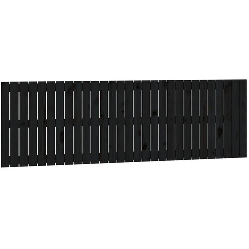 VidaXL Stensko posteljno vzglavje črno 185x3x60 cm trdna borovina, (20736897) Slike