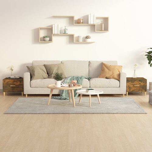 VidaXL Klubske mizice 2 kosa dimljeni hrast 50x50x40 cm konstr. les Slike