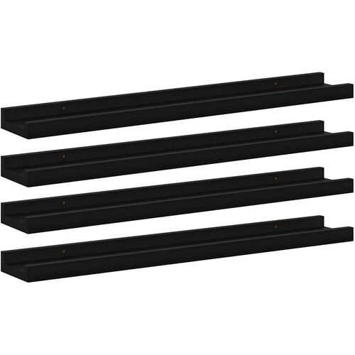 Zidne police 4 kom crne 60 x 9 x 3 cm Slike