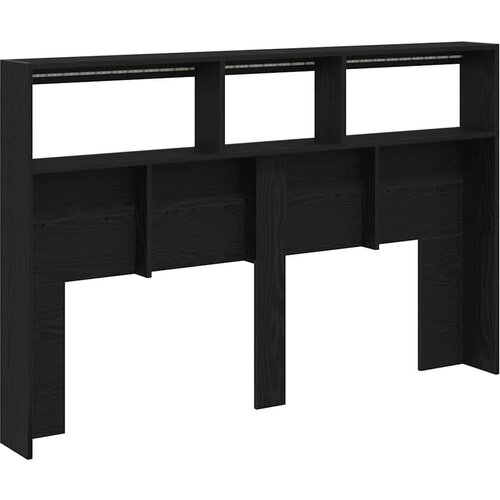  Ormarić za uzglavlje LED boja crni hrasta 160x17x102 cm Slike