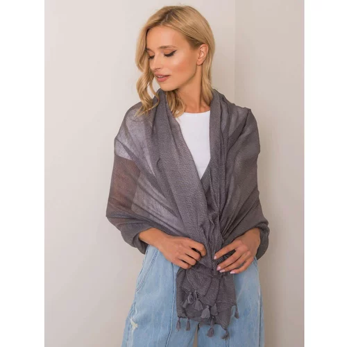 Fashion Hunters Gray patterned scarf with fringe