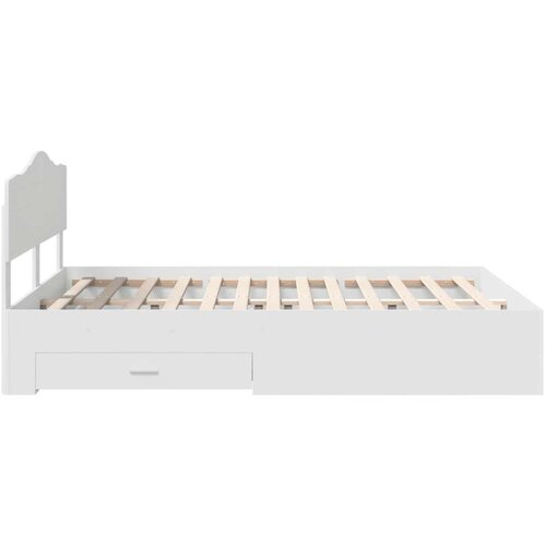  Okvir za krevet Bijelo 140 x 190 cm Konstruirano drvo Slike