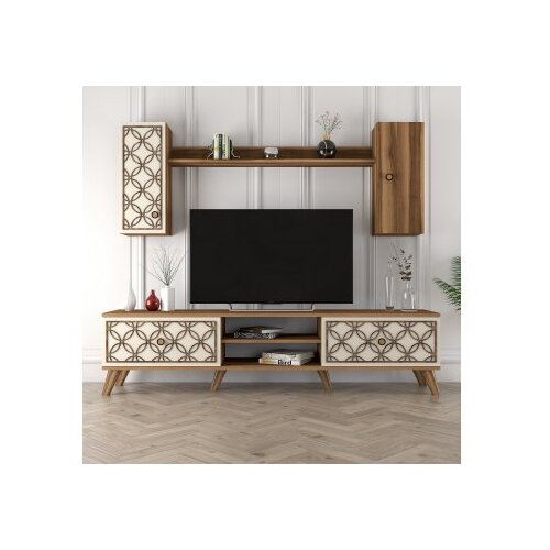 Hanah home tv polica class s walnut cream Slike