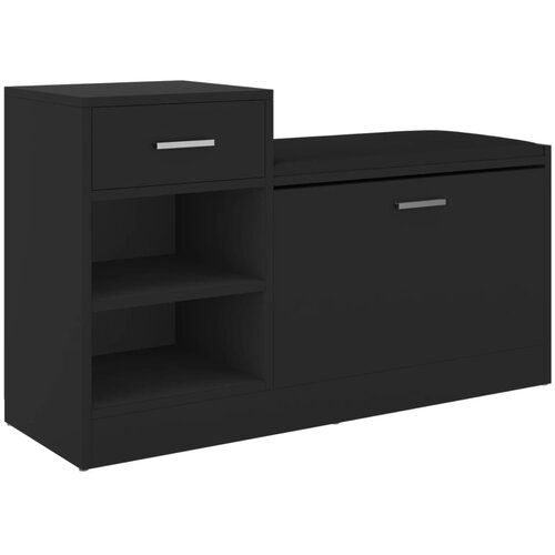 Maison Chic Klop za čevlje - Sedež za čevlje črna 94,5x31x57 cm inženirski les, (21777178) Slike
