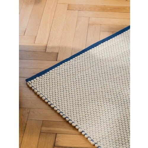 Noo.ma Modra/bež ročno tkana volnena preproga 200x300 cm Lenu &amp;ndash; Slike