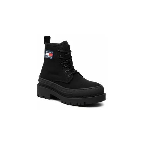 Tommy Jeans Pohodni čevlji Foxing Boot EN0EN01903 Črna