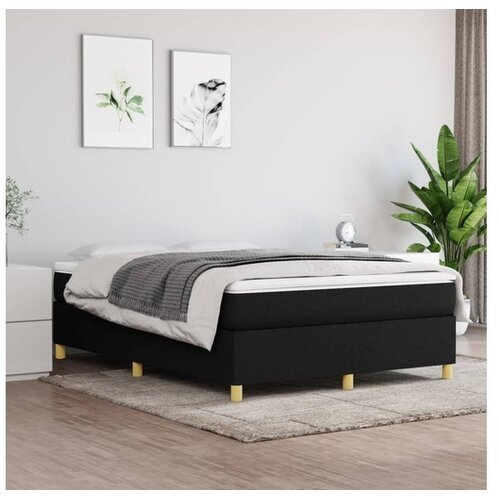  Za krevet s oprugama crni 140 x 190 cm od tkanine Cijene
