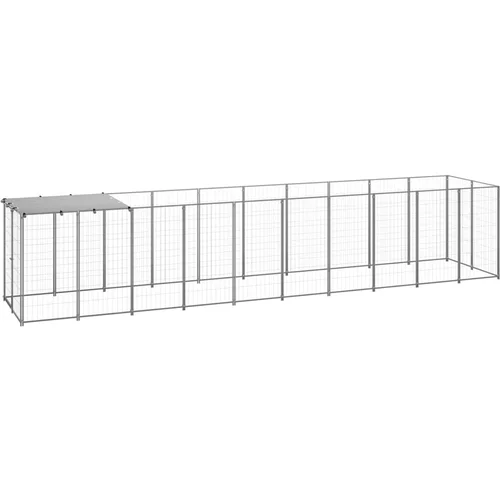  Kavez za pse srebrni 6,05 m² čelični