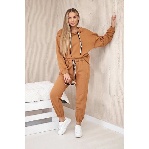 Kesi Cotton set sweatshirt + camel pants Slike