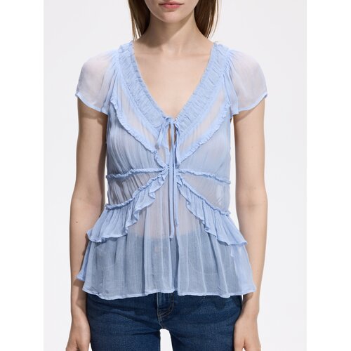 Reserved Bluza s volanima - bljedoplavo Cijene