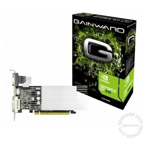 Gainward GeForce GT610 1GB Silent DDR3/HDMI/DVI/VGA/64bit 426018336-2654 grafička kartica Slike