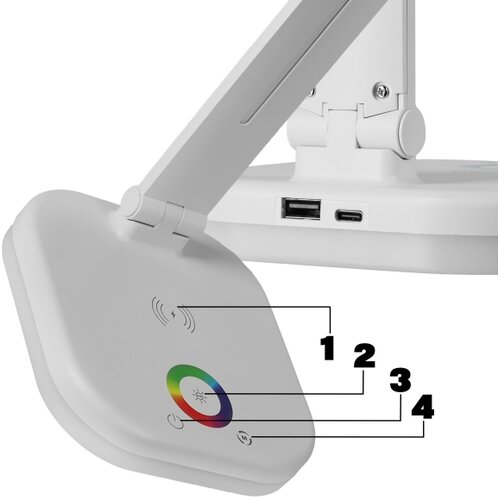  LED RGBW prigu&amp;scaron;iva stona lampa sa bežičnim punjenjem LED/7W/5V USB bela Slike