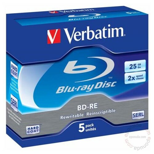 Verbatim BLU-RAY RW DISK 25GB BD-RE 2X 43615 disk Slike