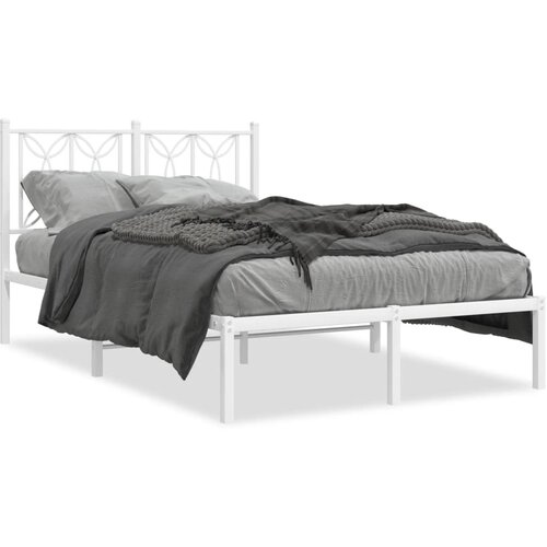 vidaXL Metalni okvir za krevet s uzglavljem bijeli 120 x 190 cm Cijene