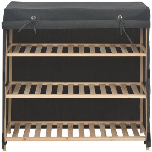 Maison Chic Omarica za obutev - Kopa za čevlje s pokrivalom siva 79x40x80 cm blago, (21777652) Slike