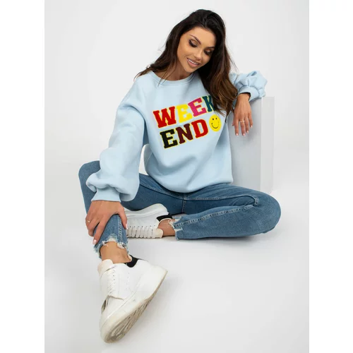 Fashion Hunters Light blue hoodie with patches