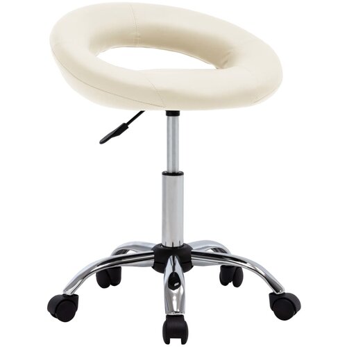  The Living Store Vrtljiv jedilni stol krem umetno usnje - Jedilni Stol, (21456631) Cene