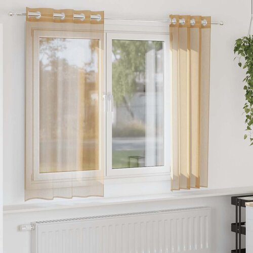 VidaXL Voile zavese z vponkami 2 kosa pe&amp;scaron;čena Slike