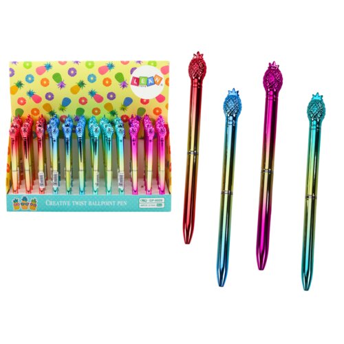  Ananas kemijska olovka sjajna zlatna boja plavi uložak 0,7 mm mix Cijene