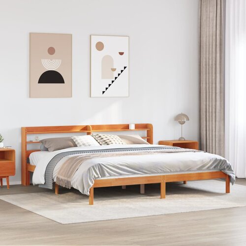 vidaXL Okvir kreveta s uzglavljem voštano smeđi 180x200 cm od borovine Cijene