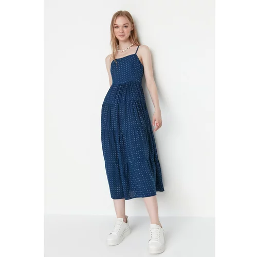 Trendyol Navy Blue Strap Patterned Dress