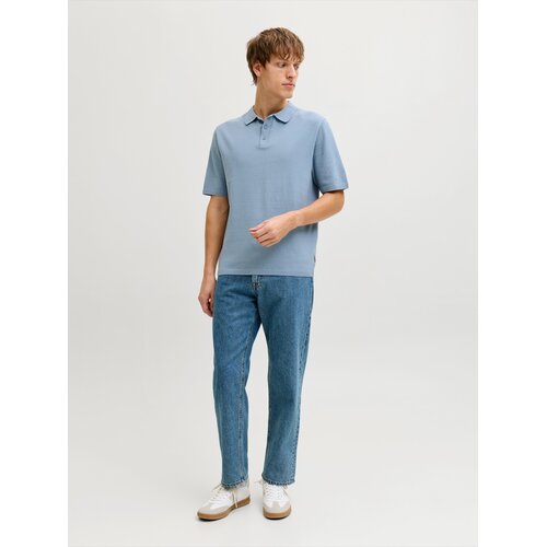 JJ Rebel Mu&amp;scaron;ka majica JREBCALLUM KNIT POLO SS SN, Plava Slike