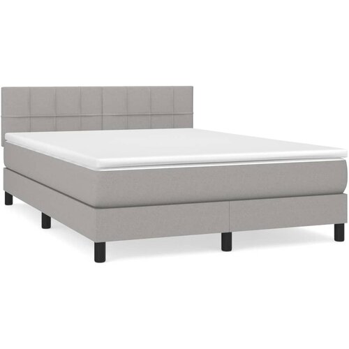 Maison Chic Box spring posteljni - Vzmetna postelja z vzmetnico svetlo siv 140x190 cm blago SL6660, (21906565) Cene