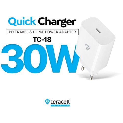Teracell Kucni punjac Evolution TC-18 PD Fast charging 30W sa PD iPhone lightning kablom beli CE Cene