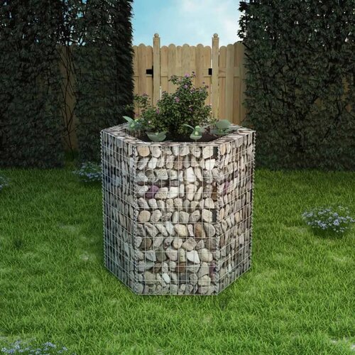 vidaXL Šestkotna visoka greda gabion 100x90x100 cm Cene