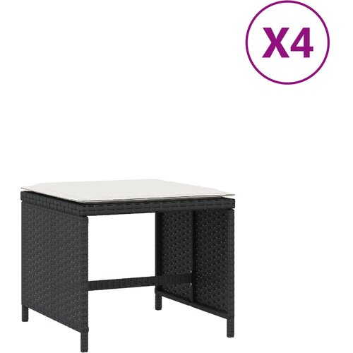 Maison Chic Vrtni stolčki - Vrtni stoli z blazinami 4 kosi črni 41x41x36 cm poli ratan JS1121, (21878108) Slike