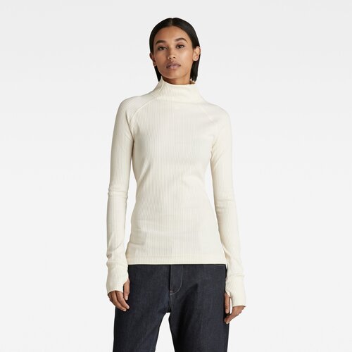 G-star Top - Rib mock slim l\s wmn white Slike