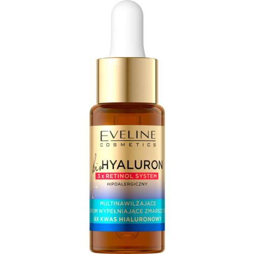Eveline Cosmetics Bio Hyaluron 3x Retinol System anti-age serum za punjenje bora 18 ml Slike