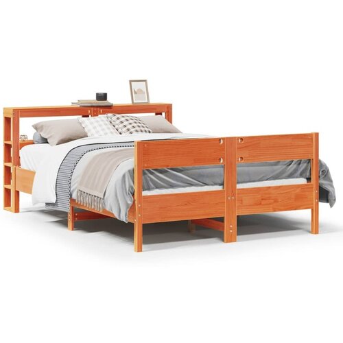 VidaXL Okvir kreveta bez madraca vo&amp;scaron;tano smeđi 135x190 cm od borovine Slike