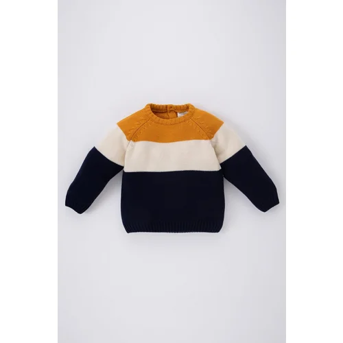 Defacto Baby Boy Crew Neck Color Block Sweater