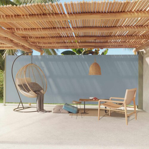 vidaXL Uvlačiva bočna tenda za terasu 200 x 600 cm siva Cijene