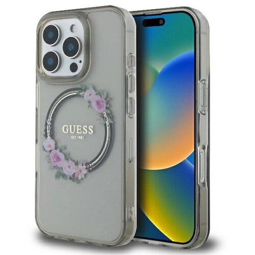 Guess HARDCASE IML FLOWERS VENČEK ZA MAGSAFE ZA IPHONE 16 PRO MAX ČRN, (22086630) Cene