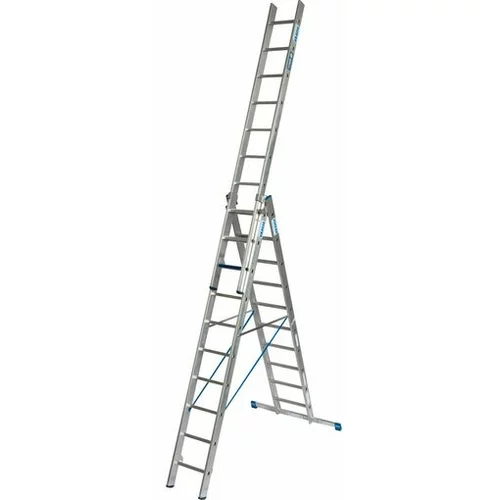 Krause-werk trodelna večnamenska aluminijasta lestev Stabilo 3x10 stopnic 7.5m 131669