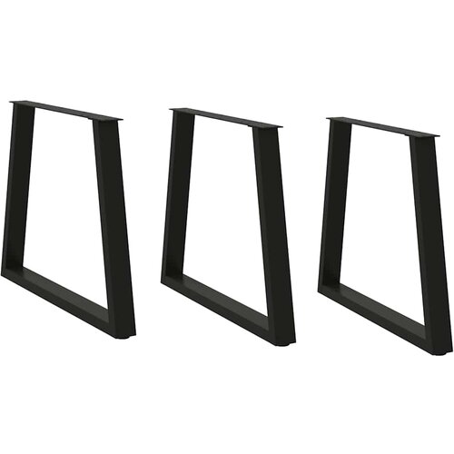 VidaXL noge jedilne mize v-oblike 3 kosi črne 70x(72-73,3) cm jeklo Slike