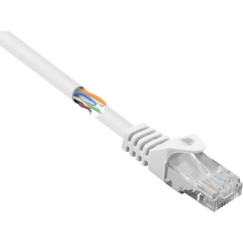 Renkforce RF-5043778 RJ45 omrežni kabel\, Patch kabel CAT 5e U/UTP 5.00 m bela z za&scaron;čitnim zapornim zatičem 1 kos, (20638179) Cene