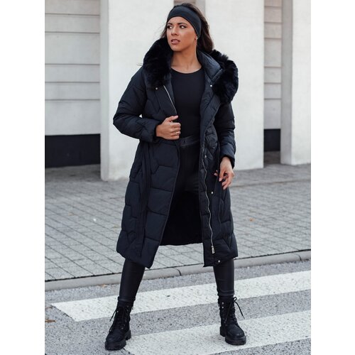 DStreet Women's winter quilted coat with hood ELENESS black Slike