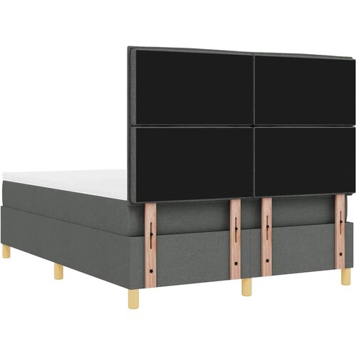  LED Box Spring Krevet Tamno siva 160 x 200 cm tkanina Slike