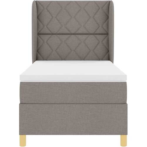  Krevet s opruga kutije Sivo-smeđa 200 x 90 cm tkanina Slike