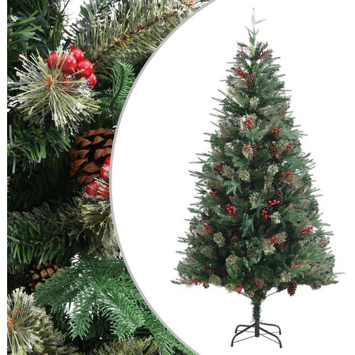 vidaXL Novoletna jelka s storži zelena 225 cm PVC in PE Cene