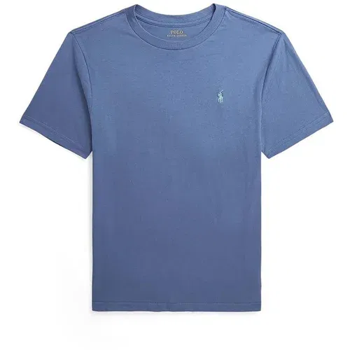 Polo Ralph Lauren Otroška bombažna kratka majica mornarsko modra barva, 323832904154