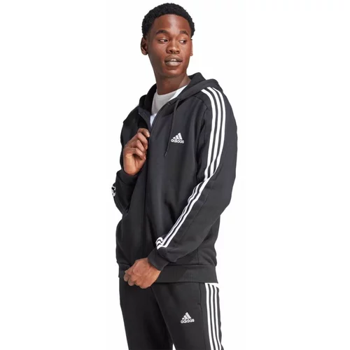 Adidas Pulover moška, črna barva, s kapuco
