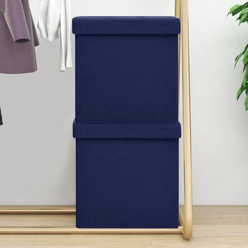 The Living Store Zložljiv stolček s prostorom za shranjevanje 2 kosa moder - Stolček S Prostorom Za Shranjevanje, (21481953) Slike