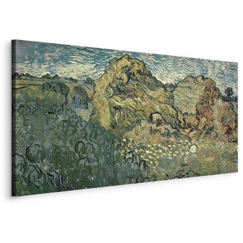  Slika - Vincent Van Gogh &ndash; Field with Wheat Stacks 60x30 Na talijanskom platnu Cijene